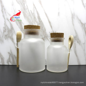 100ml 200ml 300ml 500ml plastic ABS scrub bath salt jar container packaging with cork stopper BS-14B